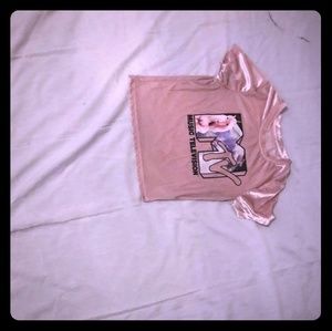 Pastel pink MTV crop top